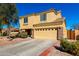 Charming two-story home featuring a spacious two-car garage, landscaped front yard, and inviting curb appeal at 468 E Wolf Hollow Dr, Casa Grande, AZ 85122