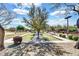 Bocce ball court with manicured landscaping, benches and trees in a community park setting at 4926 S Hemet St, Gilbert, AZ 85298