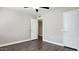 This bedroom features gray walls and wood-look floors at 10562 W Campana Dr, Sun City, AZ 85351