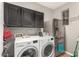 Laundry room features washer and dryer, and cabinet storage at 1152 W Horseshoe Ave, Gilbert, AZ 85233