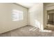 Bright bedroom with plush carpeting, neutral walls, and large window for plenty of natural light at 16515 N Comet Trl, Maricopa, AZ 85138
