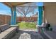 Relaxing backyard featuring turf, shade and an outdoor seating area at 19828 N 35Th St, Phoenix, AZ 85050