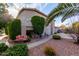 Well-maintained backyard featuring mature landscaping and a cozy bench at 21041 N 61St Dr, Glendale, AZ 85308