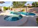 Inviting backyard with a swimming pool, spa, and lush landscaping at 21041 N 61St Dr, Glendale, AZ 85308