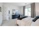 Bedroom boasts a large window, patterned curtains, and a dark wood dresser at 28265 N 158Th St, Scottsdale, AZ 85262