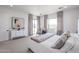 Serene bedroom with soft lighting, plush carpet, and a view of the outdoors at 28265 N 158Th St, Scottsdale, AZ 85262