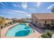 Lush backyard features a refreshing pool and patio area, perfect for outdoor enjoyment at 10490 E Dreyfus E Ave, Scottsdale, AZ 85260