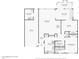 Detailed floorplan showcasing the layout with the kitchen, living spaces, and primary suite at 11011 N Coggins Dr, Sun City, AZ 85351