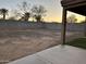 View of the backyard, showing the concrete patio and cinder block fence at 12733 W Boca Raton Rd, El Mirage, AZ 85335