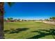 Expansive golf course view showcasing lush green fairway, mature trees, and serene landscaping, creating a park-like setting at 1822 N 164Th Dr # 58, Goodyear, AZ 85395