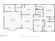 Detailed floor plan showcasing the layout of the home, including bedrooms, bathrooms, and living spaces at 707 N 92Nd Pl, Mesa, AZ 85207