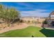 Well-maintained backyard featuring artificial turf, desert landscaping, mountain views, and a pergola at 12792 E Crystal Forest --, Gold Canyon, AZ 85118