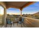 Relaxing balcony featuring mountain views, and comfortable chairs at 24019 N 112Th Pl, Scottsdale, AZ 85255