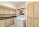 Laundry room with sink, cabinets, and full size washer and dryer at 24019 N 112Th Pl, Scottsdale, AZ 85255