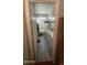 View of the bathroom featuring double sinks, shower, and grey tile flooring at 25035 N 63Rd Dr, Phoenix, AZ 85083