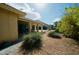 Expansive backyard with mature desert landscaping and views of the surrounding neighborhood at 25820 S Saddletree Dr, Sun Lakes, AZ 85248