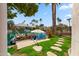 Beautiful backyard with a boat dock and a view of the lake in a desirable neighborhood at 3441 S Camellia Pl, Chandler, AZ 85248