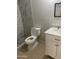 Bathroom featuring a tiled shower and white vanity with marble countertop at 4927 W Golden Ln, Glendale, AZ 85302