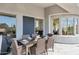 Covered patio with stylish furniture, perfect for outdoor dining and entertaining with seamless indoor-outdoor flow at 10951 E Mirasol Cir, Scottsdale, AZ 85255