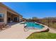 Inviting pool with tanning ledge and manicured landscaping create a relaxing outdoor space at 12770 N 145Th Way, Scottsdale, AZ 85259