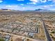 Panoramic aerial view of a residential community nestled in a desert landscape with mountains in the background at 1319 N Chatsworth St, Mesa, AZ 85207