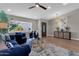 Well-appointed living room with comfortable seating, elegant lighting, and contemporary design at 2276 E Mercer Ln, Phoenix, AZ 85028