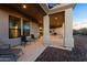 Covered patio with seating area, great for outdoor relaxation and enjoying the desert scenery at 2855 N Silver Spur Dr, Wickenburg, AZ 85390