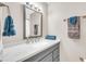 Charming bathroom with gray vanity, modern lighting, and stylish fixtures at 930 S Dobson Rd # 41, Mesa, AZ 85202