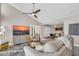 Relaxing living room with comfortable seating, modern decor, and a ceiling fan at 930 S Dobson Rd # 41, Mesa, AZ 85202