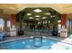 Indoor community pool with ample lighting and decorative plants creates a relaxing oasis for residents at 16464 W Una Noche Ct, Surprise, AZ 85374