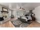 This main bedroom features a stone fireplace, ceiling fan and private entrance to the backyard at 2237 N Kachina --, Mesa, AZ 85203