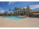 Resort-style pool with a spacious deck and a shaded cabana in a luxury community at 2673 S Balsam Dr, Gilbert, AZ 85295