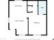 A detailed floor plan featuring a living room, eat-in kitchen, bedroom, and bathroom layout at 2861 E Camellia Dr, Gilbert, AZ 85296