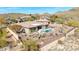 Aerial view of a fenced backyard with a pool and landscaping at 42429 N Cross Timbers Ct, Anthem, AZ 85086