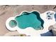 Aerial view of the pebble tec style pool with attached spa at 42429 N Cross Timbers Ct, Anthem, AZ 85086