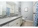 Neutral bathroom with granite counters, subway tile shower, and modern vanity at 4777 S Fulton Ranch Blvd # 1098, Chandler, AZ 85248