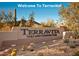 Welcoming entrance sign for Terravita Golf and Country Club at 6998 E Soaring Eagle Way, Scottsdale, AZ 85266