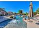 Resort style pool and landscape. Perfect for summer fun at 1520 E Elmwood Cir, Mesa, AZ 85203