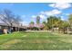 Over 1-acre backyard with mature trees, a grassy field, pool area, and lots of play space at 620 W Mclellan Blvd, Phoenix, AZ 85013