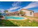 View of pool in backyard with patio area and mature landscaping at 8551 E Kiowa Ave, Mesa, AZ 85209