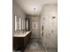 Modern bathroom with double vanity, rainfall shower, marble tile and stylish fixtures at 19355 N 73Rd Way # 4016, Scottsdale, AZ 85255