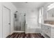 Bright bathroom boasts a separate shower, soaking tub, and vanity at 3062 E Cullumber St, Gilbert, AZ 85234
