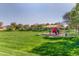 Bright and colorful community playground surrounded by a lush green field with trees and blue skies at 3062 E Cullumber St, Gilbert, AZ 85234