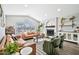 Cozy living area with vaulted ceiling, fireplace, comfortable seating, and natural lighting at 4530 E Vista Dr, Phoenix, AZ 85032