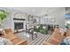 Inviting living room featuring a fireplace, comfortable seating, and stylish decor at 4530 E Vista Dr, Phoenix, AZ 85032