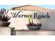 Warner Ranch community sign with beautiful landscaping at 9445 S La Rosa Dr, Tempe, AZ 85284