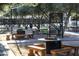Outdoor area with picnic benches and fire pits nestled amongst mature olive trees at 21149 E Canary Way, Queen Creek, AZ 85142