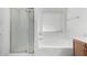 Clean bathroom with a bathtub, shower, and modern fixtures at 3426 E Elgin St, Gilbert, AZ 85295
