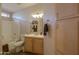 Full bathroom features a shower-tub combo and ample storage at 918 E Lincolnwood Cir, Casa Grande, AZ 85194