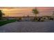 Backyard with fire pit area, pavers, and professional landscaping at 14562 W Georgia Ave, Litchfield Park, AZ 85340